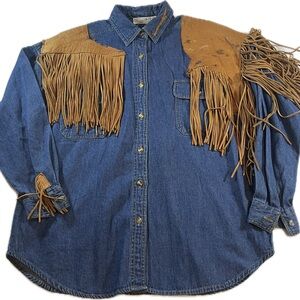 Blue and Brown Button Down Shirt with Unique Style